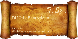 Tóth Szervác névjegykártya